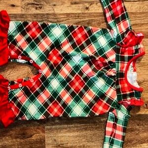 Plaid Kids Blouse with Ruffle Sleeves